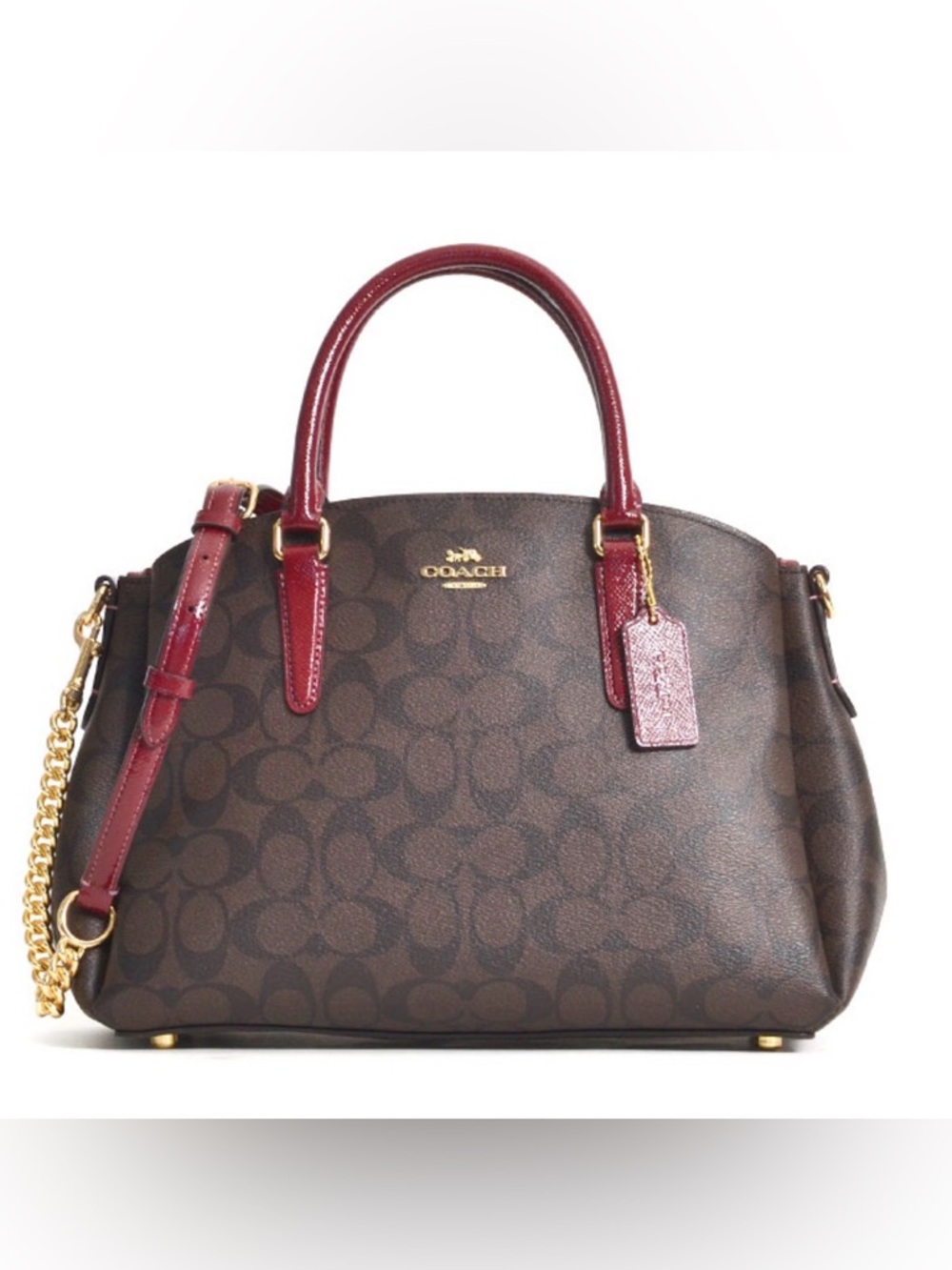 Coach Sage Carryall Signature Brown Wine